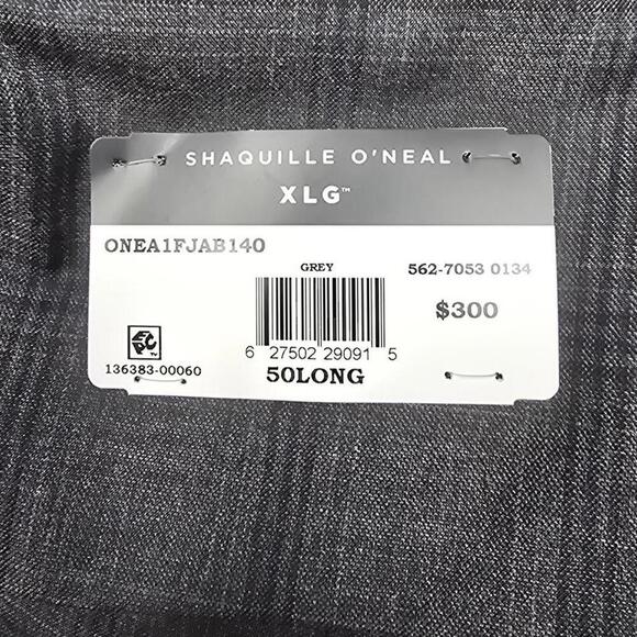 Big and Tall Plaid Stretch Fabric Regular Fit Suit Jacket | Shaquille O'Neal XLG - Picture 10 of 14